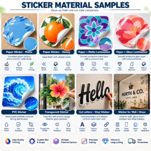 Sticker Material Samples Guide